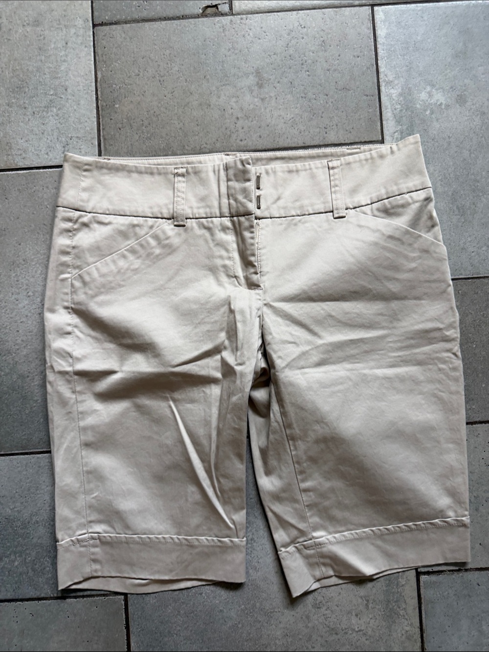 Willi Smith Neutral Cream Bermuda Shorts
